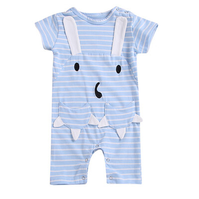 

Summer Striped Short Sleeved Girls Baby Romper Cotton Newborn Body Suit Baby Pajama Boys Animal Rompers