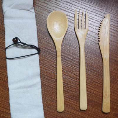 

Bamboo Utensils Cutlery Portable Flatware Set 78 Inches Bamboo Knife Fork Spoon for Home Office Camping Travel Picnic