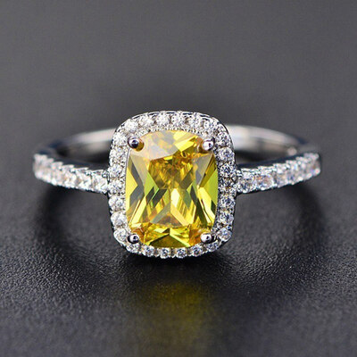 

Sterling Silver Rings Jewelry Natural Sapphire Gemstones Opal Birthstone Bride Princess Wedding Ring