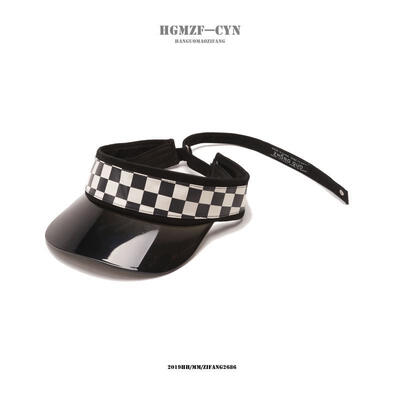 

Hat female summer beach holiday student Sun Hat fashion ladies Plaid Hat Korea PVC Hat