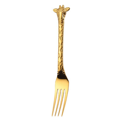 

Giraffe Cartoon Mini Dessert Spoon Fork Stainless Steel Coffee Tea Spoon Stirring Spoon