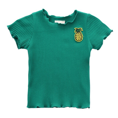 

New Baby Girls Summer Cotton Solid Print T-shirt Tops Blouse Short Sleeve Children Casual Tee Shirts