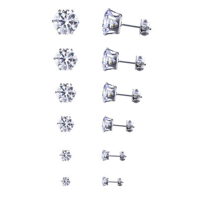 

12 Pairs of Sparkling Shining Crystal Women Earrings Set Men Rhinestones Stud Ear Rings Girl Gift Jewelry