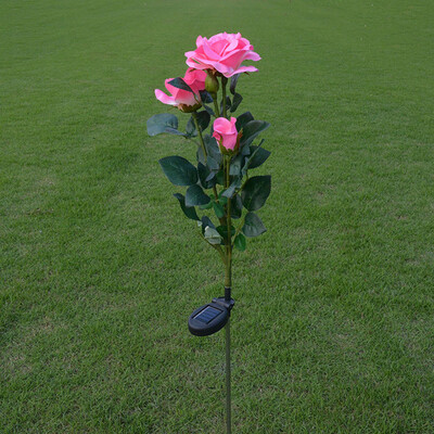 

〖Follure〗3 Head Solar LED Decorative Outdoor Lawn Lamp 3 Head Sun Rose Light