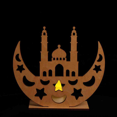 

Gobestart Eid Mubarak Ramadan Wooden Plaque Ornament Muslim Islam Hanging Pendant Decor