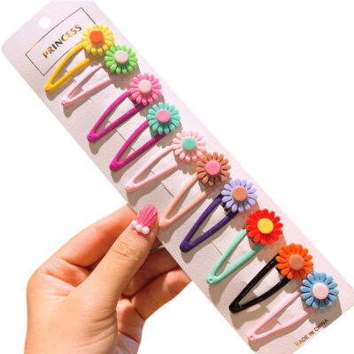 

10pcslot Fashion Baby Girl Mini Chiffon Flowers Hair Clips Sweet Girls Hairpins For Kids Hair Accessories