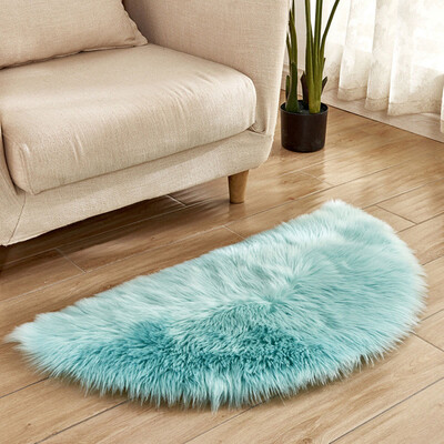 

Toponeto Wool Imitation Sheepskin Rugs Faux Fur Non Slip Bedroom Shaggy Carpet Mats