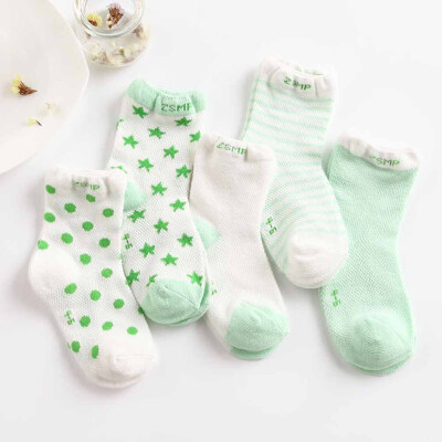 

5 Pairs Children Socks Summer Thin Section Cotton Mesh Breathable Baby Socks