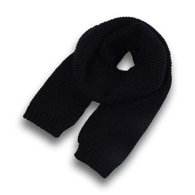 

Children Boys Girls Knitted Wool Fashionable Scarf Solid Color Pattern Warm All-match Winter Scarf For Kids