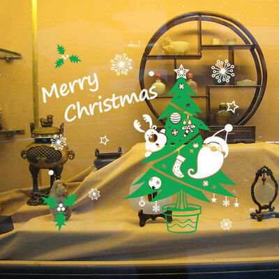 

Merry Christmas Removable DIY Wall Stickers Shop Window Stickers Noel Christmas Decorations for Home Natal New Year Decoration