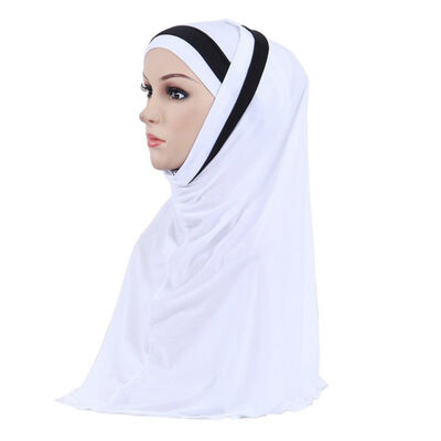 

Womens Muslim Headscarf Fashion Double Loop Slip On Scarf Pull Over Crepe Convenient Shawl Ladies Headscarf