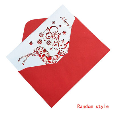 

Color Random Christmas Theme Hollow Blessing Greeting Card New Year Oriental Postcard Envelope Included