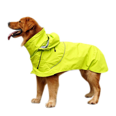 

New Waterproof Nylon Cloth Large Dog Raincoat High Collar Raincoat adjustable Medium Detachable Cap Golden-haired Dog