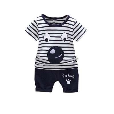 

2Pcs Children Set Summer Boys Clothing Kids Lovely Cartoon Animal T-shirt Short Denim Pants Casual Boys Sets Summer