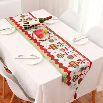 

Tailored Creative Christmas Cotton Linen Tablecloth Table Flag Desktop Decoration