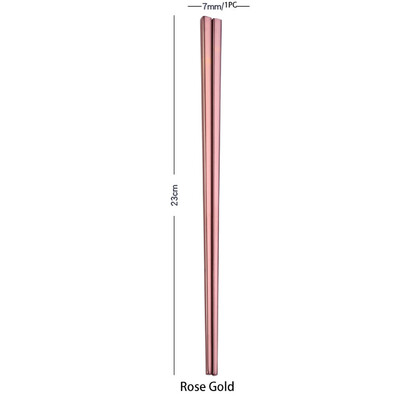 

JPGIF 1Pair Stainless Steel Tableware Colorful Length 23cm Chopsticks