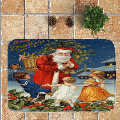 

Toponeto Christmas Festival Entrance Door Bathroom Floor Mat Indoor Bath Decor