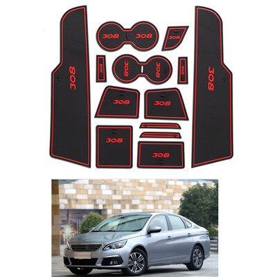 

Replacement For Peugeot 308 2016 12pcsset Gate Slot Pad Car Interior Door Cup Holder Groove Nonslip Mat