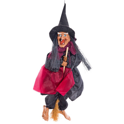 

Halloween Witch Hanging ride broom witch ghost Props Voice Control Ride Broom Witch Hanging Decoration With Sound Light