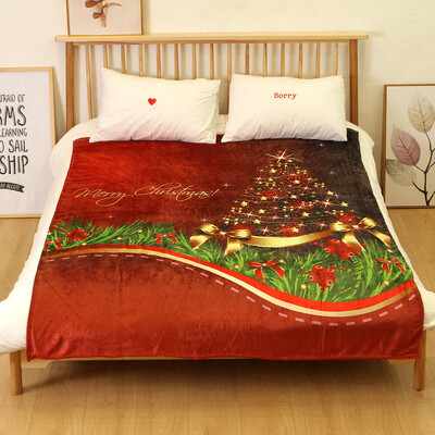 

Toponeto Christmas Blanket Flannel Fabric Sofa Bed Blanket 150X200CM