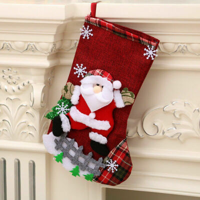 

Red Large Christmas Stocking Xmas Santa Claus Gift Bag Home Decor