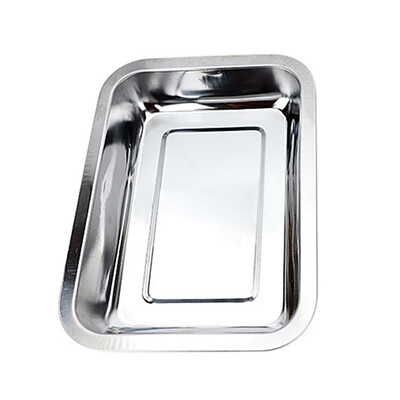 

5Pcs Rectangle Stainless Steel Food Serving Tray Compact Toaster Oven Pan Flat Ovenware with Deep Edge