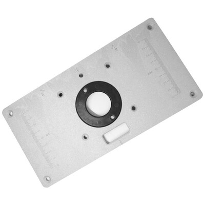 

Multifunctional Aluminum Router Table Plate w 4 Router Insert Rings Screws for Woodworking Benches
