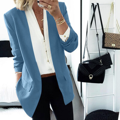 

Tailored Women Lapel Cape Cloak Long Coat Blazers Ladies Casual Office Suit Outwear