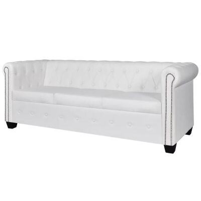 

Chesterfield 3-Seater Artificial Leather White