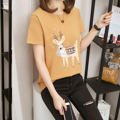 

summer new Korean womens t-shirt female short-sleeved students loose tide half sleeve bottoming shirt shirt