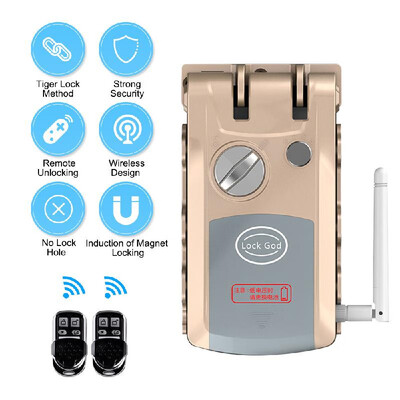 

Intelligent Remote Control Lock Invisible Anti-theft Security Home Door Lock Support Remote Control Switch Lock Indoor Manual Emer