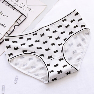 

WJ New Casual Lady Women Soft Multicolored Cotton Cartoon Cat Panties Underwear Knickers Cotton Briefs Underwear F6