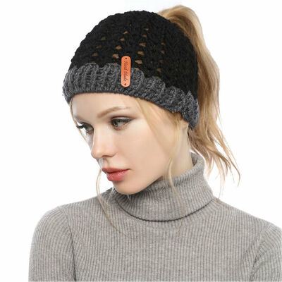 

Fashion Women Warm Winter Wool Knitted Beanie Bobble Hat Knitted Ski Cap