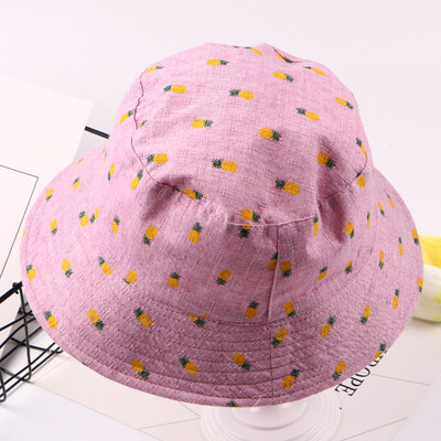 

2019 new fishermans Hat Korea ladies spring&summer pineapple basin Hat simple personality Hat Hat couple Hat tide