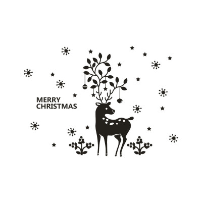 

Tailored New Year Merry Christmas Snowflake Wall Sticker Home Shop Windows Decals Decor