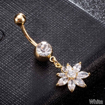 

Fashion Colorful Flower Ring Shape Delicated Belly Body Navel Button Jewelry