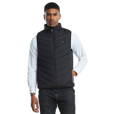 New Solid Man Vest Jacket Slim USB Intelligent Fever Autumn&Winter Warm Solid Pocket Men Jacket Coat Vests