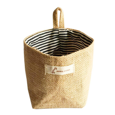 

Useful Home Household Storage Basket Kitchen Garden Cotton&Linen Item Storage Hanging Baskets