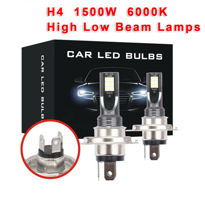 

2pcs Car H4 LED Headlight Fog Light Bulbs HiLow Beam 6000K-6500K 9-32V Durable