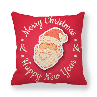 

New Christmas English Printing Pillow Case Glitter Sofa Throw Cushion Cover Home Decor kissenbezug