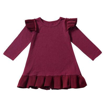 

Kids 4 colors Long Spring Sleeve Baby Girls Dress For Girl Toddler Dresses Kids Sweet Clothings Vestido