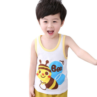 

Fashion Summer Baby Boys Girls Vest Casual Cartoon Sleeveless Children T-shirts Tops 2019 New Baby Boys Girls Clothes