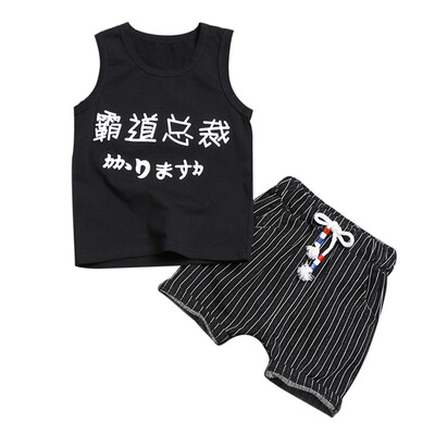 

Baby Clothes Summer Baby Boys Sleeveless Print Tops Blouse VestShorts Children Casual Outfits Sets Baby Boy Clothes