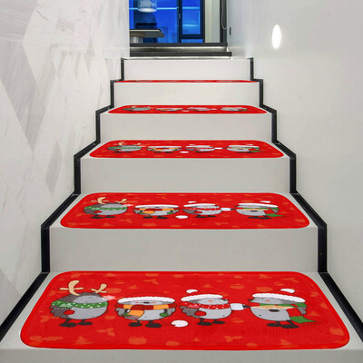 

Gobestart Christmas Decoration 1Set Non-Slip Coral Fleece Resistant Carpet Stair