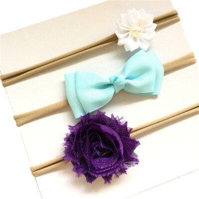 

New Childrens Hair Band Baby Princess Elastic Flower No Trace Cute Baby Skinny Stretchy Headdress Bowknot Chiffon Flower Suit