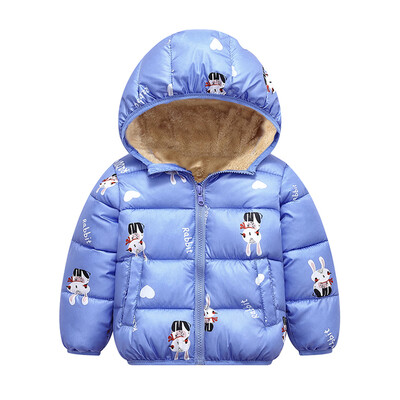 

Winter Coat Girl Kids Jacket Parka For Boys Warm Thick Outerwear Cartoon Zipper Hooded Overcoat Toddler Clothes E