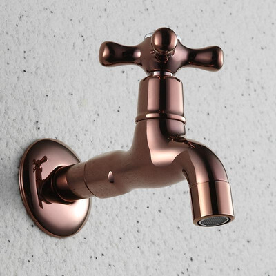 

Boutique bathroom copper faucet single cold faucet home hotel bathroom faucet Rose gold long section