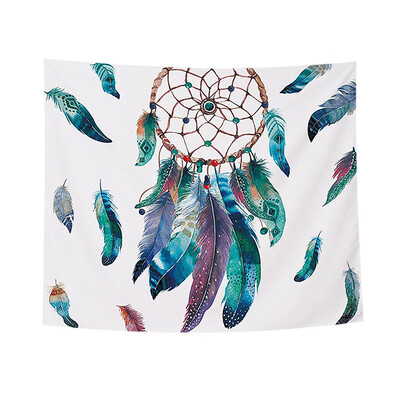 

Toponeto Watercolor Dreamcatcher Home Tapestry Thicken Peach Fur Fabric Wall Hanging