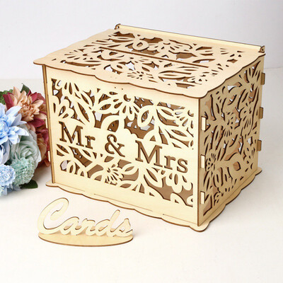 

DIY Wooden Wedding Supplies Business Card Box Invitation Card Box Large Greeting Card Box