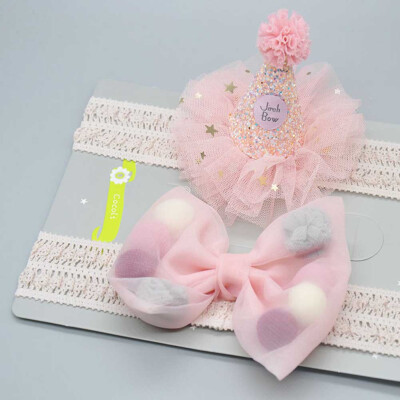 

Cute Birthdays Newborn Baby Girl Hair Accessories Headband Baby Kids Bow Flower Crown Soft Elastic Tiara Hair Band Headbands